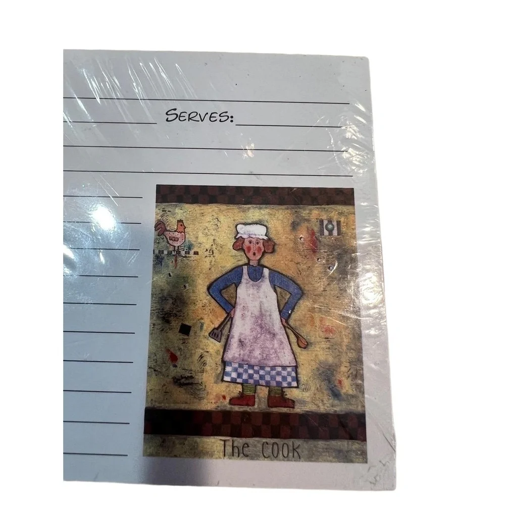 NWT Barbara Olsen Vintage Illustrated Recipe Cards Lined Sections Set of 40
